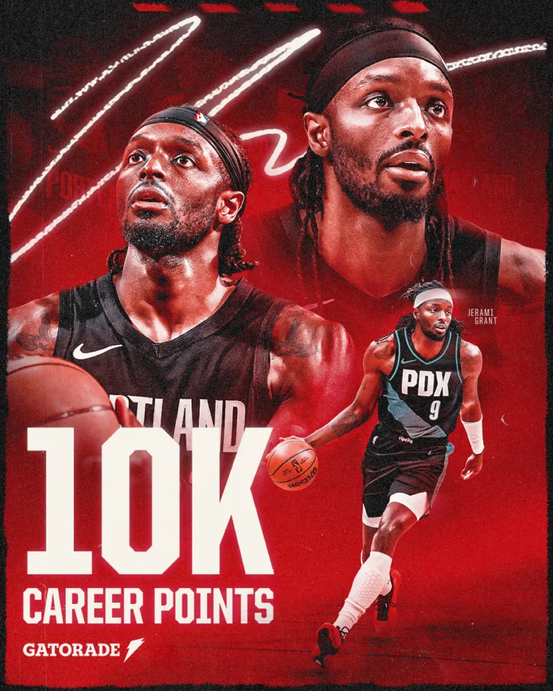 开云体育官网-追逐伟大！开拓者官媒晒格兰特海报：生涯总得分突破10000分